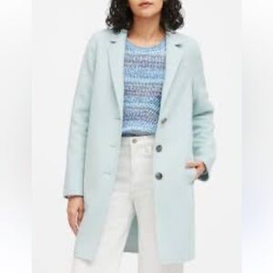 BANANA REPUBLIC Women’s UNLINED DOUBLE-FACED TOPCOAT Light Blue Coat Sz M